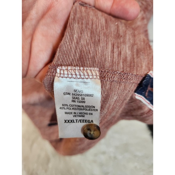 Outdoor Life‎ Men's Burgundy Striped Comfort Short Sleeve Polo Shirt Size 3XLT - Picture 4 of 6